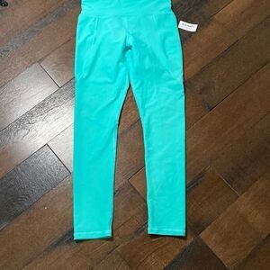 NWT old navy active girls athletic leggings size XL green gym sports workout